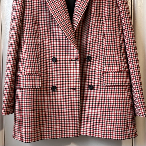 New Wilfred Red Check Double Breasted Blazer - Picture 2 of 14